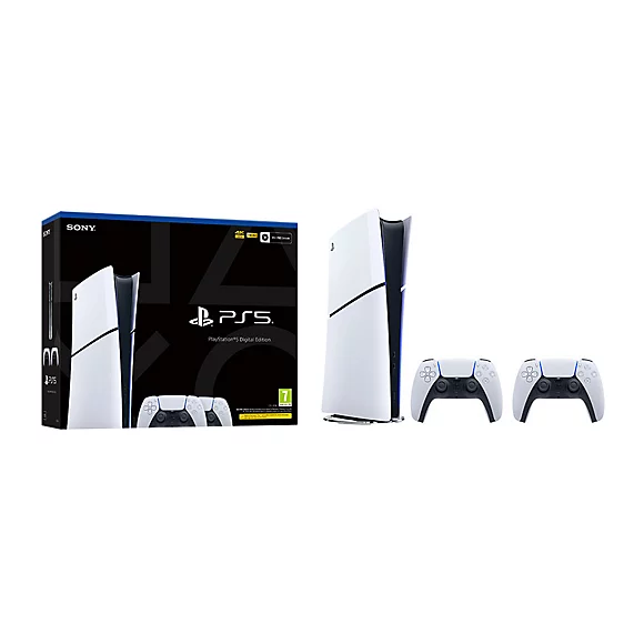 PlayStation5 Digital Edition Console – Two DualSense Wireless Controllers  Bundle (model group – slim) – Dervop